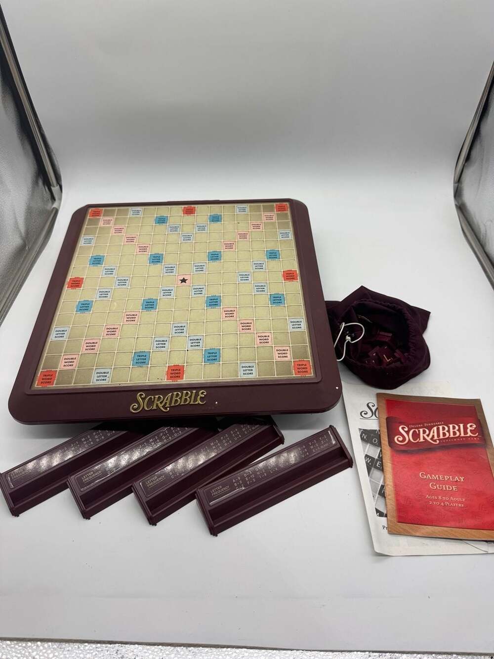 Scrabble Deluxe Turntable Edition Crossword Board Game